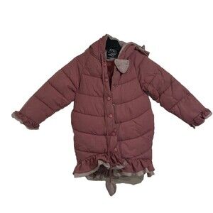 MIC MIC Transplanet Girls Puffer Hooded Jacket Coat Pink Warm Size 9 Winter Wear